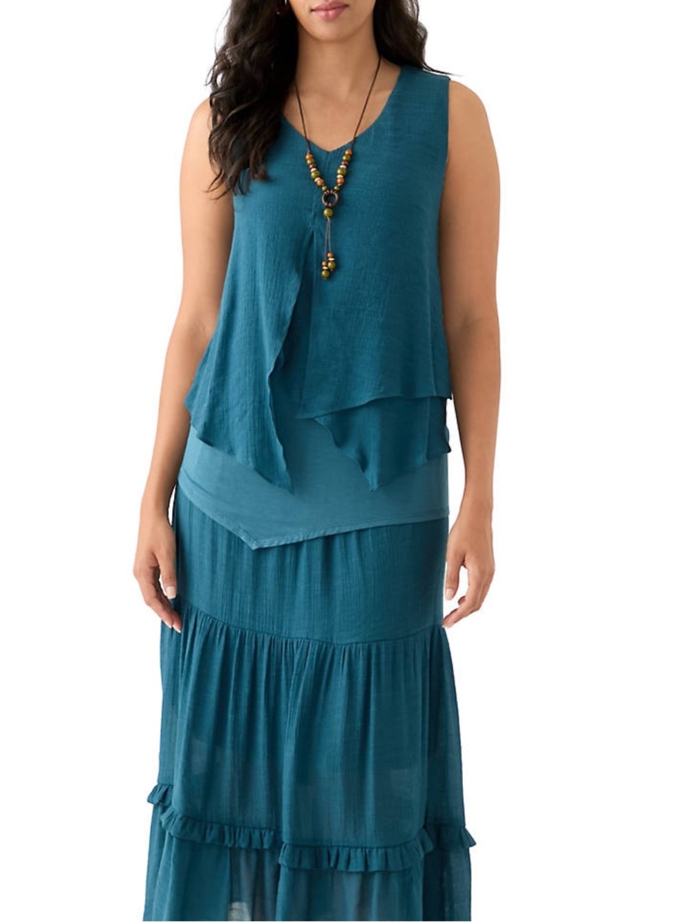NWT! AGB Sleeveless Overlay Boho Top - Picture 3 of 5